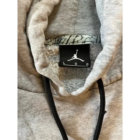 Nike Air Jordan Hoodie Adult L Flight Jumpman Spell Out Sleeves Retro Streetwear - Picture 6 of 8